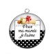 Pendentif Cabochon Argent - pour ma mamie je t'aime