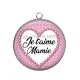Pendentif Cabochon Argent - je t'aime mamie