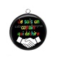 Pendentif Cabochon Argent - je suis un copain qui déchire
