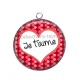 Pendentif Cabochon Argent - je t'aime