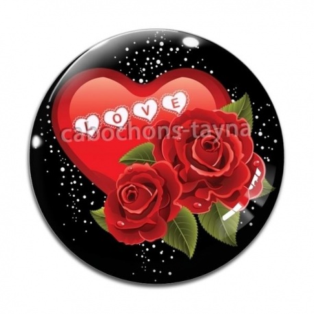 Cabochon Verre - love