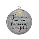 Pendentif Cabochon Argent - Je t'aime un peu beaucoup à la folie