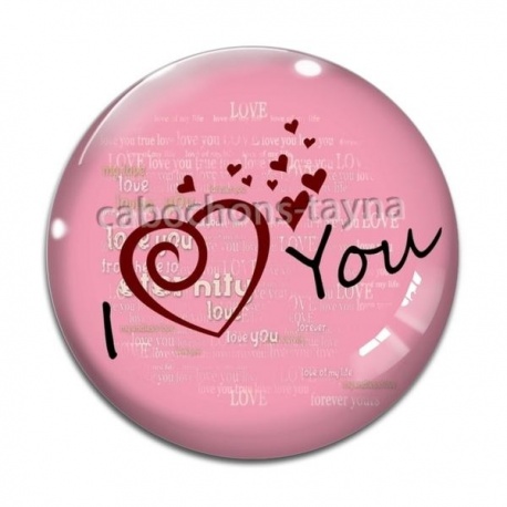 Cabochon Verre - I love you