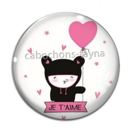 Cabochon Verre - je t'aime