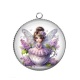Pendentif Cabochon Argent - fée petite fille