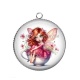 Pendentif Cabochon Argent - fée petite fille