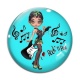 Cabochon Verre - fille rock