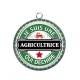 Pendentif Cabochon Argent - Je suis une agricultrice qui déchire