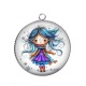 Pendentif Cabochon Argent - petite fille