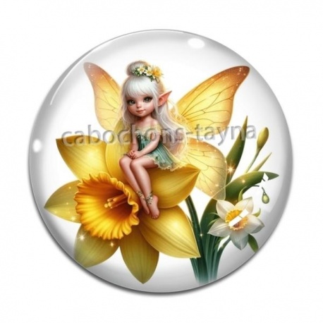 Cabochon Verre - fée lutin
