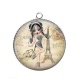 Pendentif Cabochon Argent - fille
