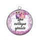 Pendentif Cabochon Argent - une collègue géniale