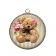 Pendentif Cabochon Argent - nounours