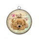 Pendentif Cabochon Argent - nounours
