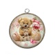 Pendentif Cabochon Argent - nounours