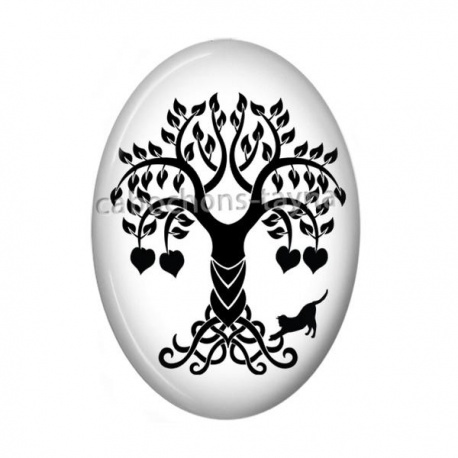 Cabochon Résine Ovale - arbre de vie