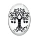 Cabochon Verre Ovale - arbre de vie