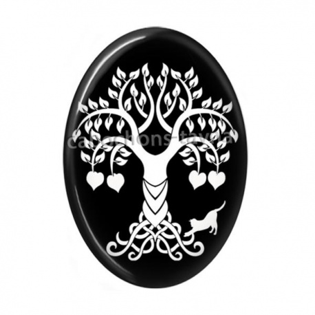 Cabochon Résine Ovale - arbre de vie