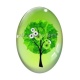 Cabochon Verre Ovale - arbre de vie