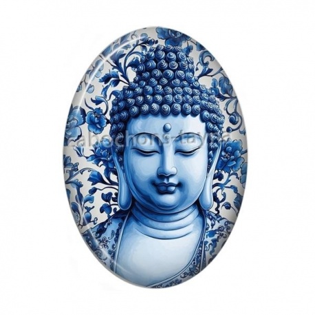 Cabochon Résine Ovale - bouddha méditation