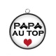 Pendentif Cabochon Argent - papa au top