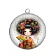 Pendentif Cabochon Argent - Geisha