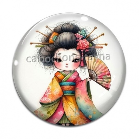 Cabochon Verre - Kokeshi