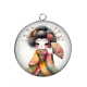 Pendentif Cabochon Argent - Kokeshi