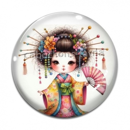 Cabochon Verre - Kokeshi