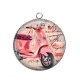 Pendentif Cabochon Argent - scooter vespa