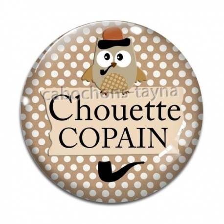 Cabochon Verre - chouette copain