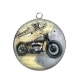 Pendentif Cabochon Argent - moto