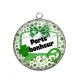 Pendentif Cabochon Argent - porte bonheur