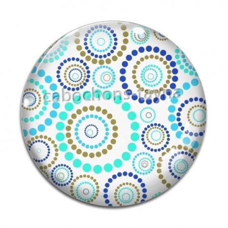 Cabochon Verre - pois spirale