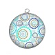 Pendentif Cabochon Argent - pois spirale