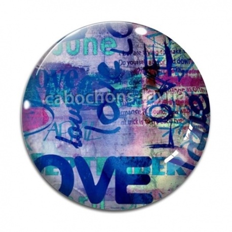 Cabochon Verre - love