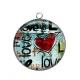 Pendentif Cabochon Argent - love