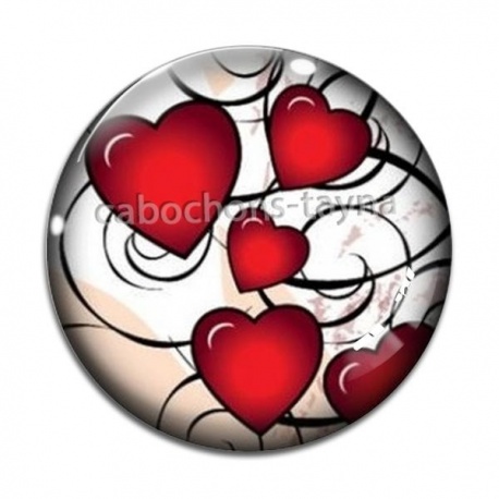 Cabochon Verre - coeur