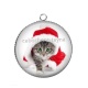 Pendentif Cabochon Argent - chat