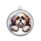 Pendentif Cabochon Argent -  chien