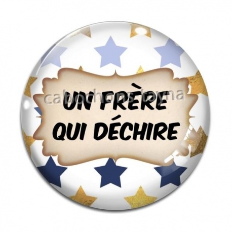 Cabochon Verre - un frère qui déchire