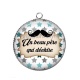 Pendentif Cabochon Argent - un beau père qui déchire