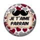 Cabochon Résine - je t'aime parrain