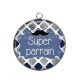 Pendentif Cabochon Argent - super parrain