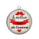 Pendentif Cabochon Argent - meilleur ami de l'univers