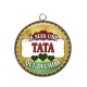 Pendentif Cabochon Argent - je suis une tata qui déchire