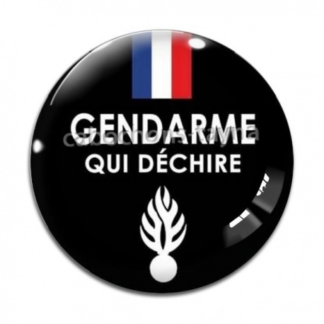 Cabochon Verre - gendarme qui déchire