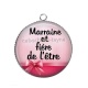 Pendentif Cabochon Argent - marraine et fière de l'être