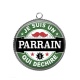 Pendentif Cabochon Argent - je suis un parrain qui déchire