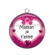 Pendentif Cabochon Argent - maman je t'aime